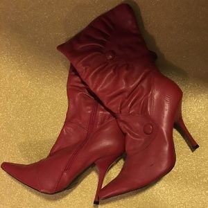 Red Buttoned Boot